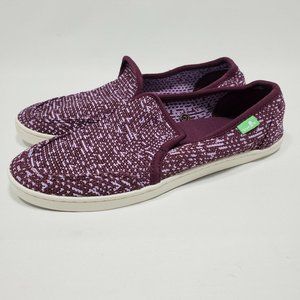 SANUK'S Pair O Dice Knit Slip On Shoes Purple and Pink Women's Sz 6 NWOB